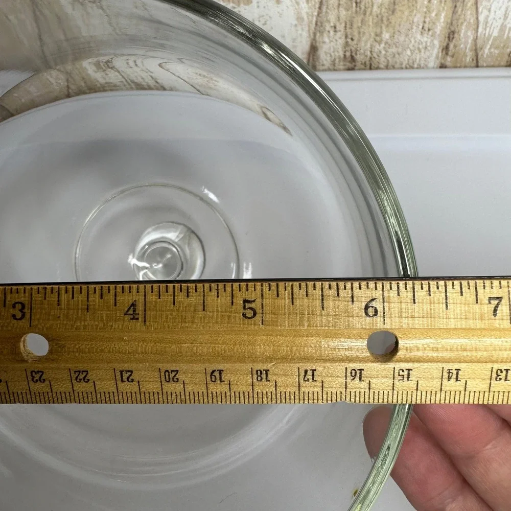 Clear Glass Round Cake Dome Cloche Server Lid w/ Knob Handle 6.25 Inch